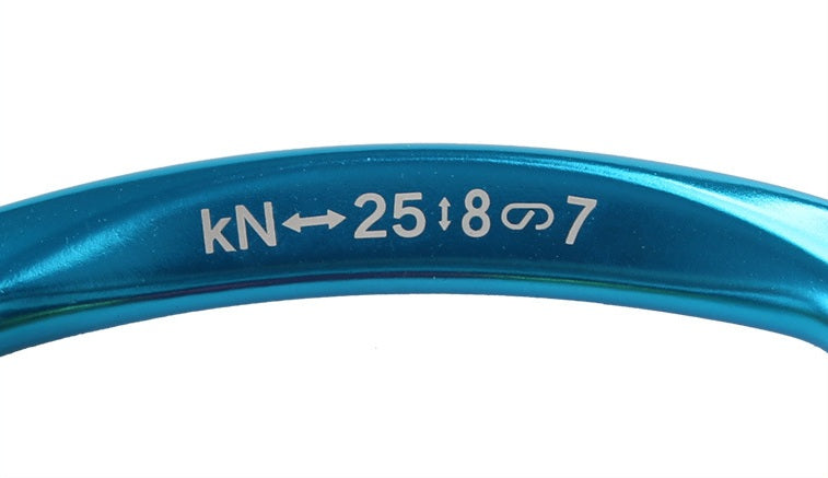 Xinda carabiner lifestyle shot on rock