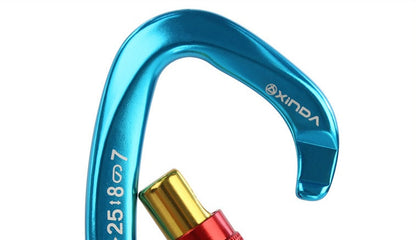 Multiple Xinda carabiners in various colours clipped to gear loop